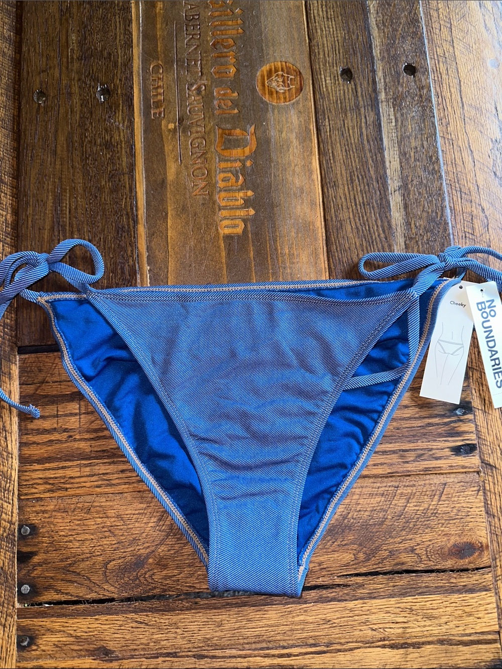 NWT No Boundaries Denim Color Bikini Bottom